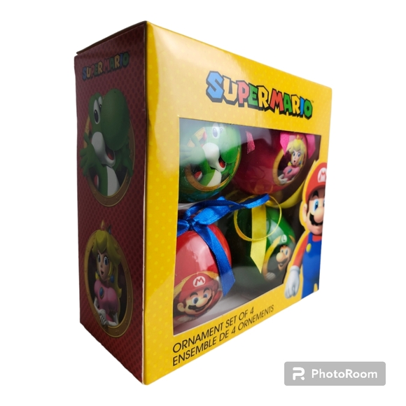 Set of 4 Super Mario Christmas Ornaments - Official Nintendo - New - Picture 4 of 10